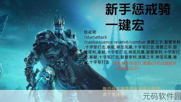 魔兽世界Wlk惩戒骑输出宏:魔兽世界:巫妖之王惩戒骑输出宏技巧全解析